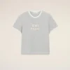 Grey Cotton Ami Paris Knitted Patch T-Shirt Grey Cotton Ami Paris Knitted Patch T-Shirt