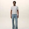 Grey Cotton Ami Paris Knitted Patch T-Shirt Grey Cotton Ami Paris Knitted Patch T-Shirt