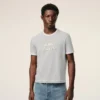 Grey Cotton Ami Paris Knitted Patch T-Shirt Grey Cotton Ami Paris Knitted Patch T-Shirt