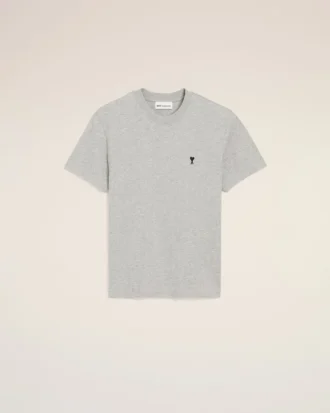 Grey Cotton Contrasted Adc Tshirt