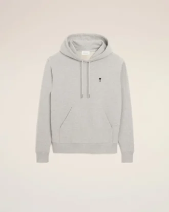 Grey Cotton Contrasted Ami De Coeur Hoodie