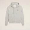Grey Cotton Contrasted Ami De Coeur Hoodie Grey Cotton Contrasted Ami De Coeur Hoodie