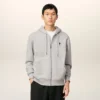Grey Cotton Contrasted Ami De Coeur Hoodie Grey Cotton Contrasted Ami De Coeur Hoodie