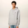 Grey Cotton Contrasted Ami De Coeur Hoodie Grey Cotton Contrasted Ami De Coeur Hoodie