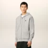 Grey Cotton Contrasted Ami De Coeur Hoodie Grey Cotton Contrasted Ami De Coeur Hoodie