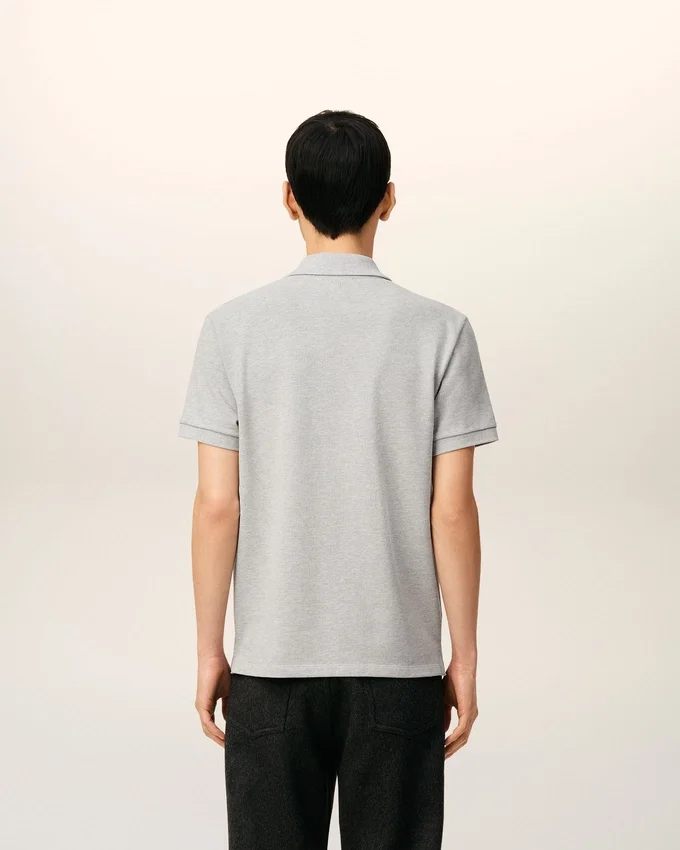 Grey Cotton Contrasted Ami De Coeur Polo Shirt Grey Cotton Contrasted Ami De Coeur Polo Shirt