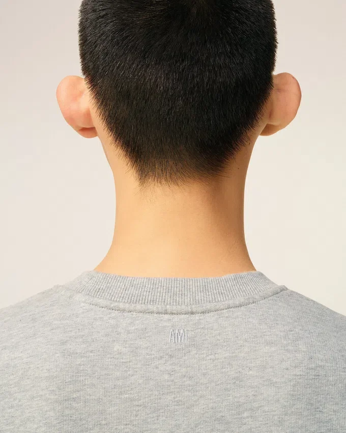 Grey Cotton Contrasted Ami De Coeur Sweatshirt Grey Cotton Contrasted Ami De Coeur Sweatshirt