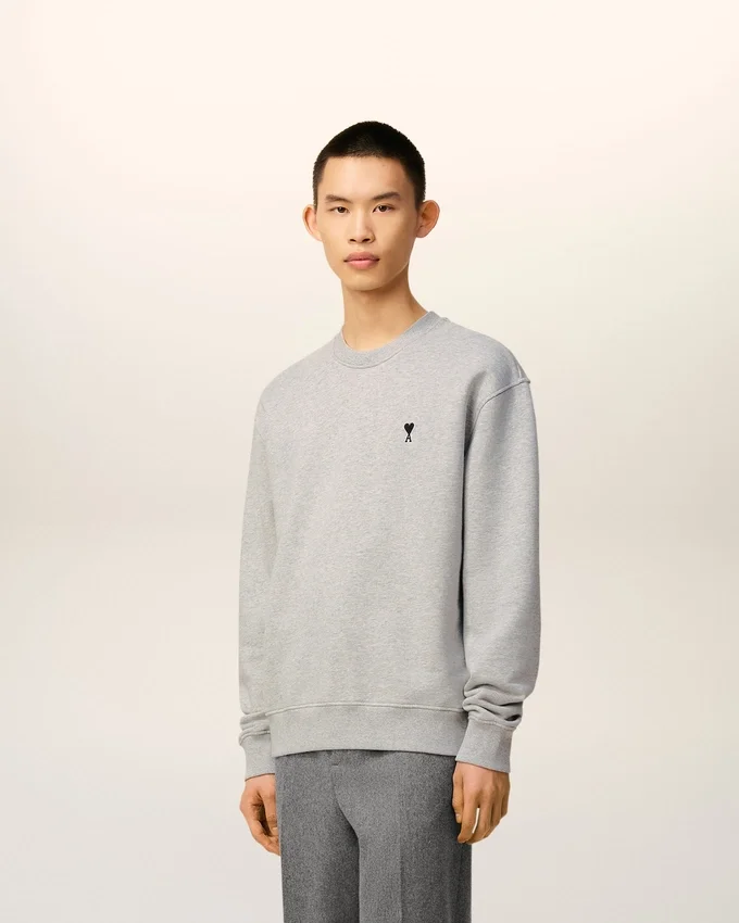 Grey Cotton Contrasted Ami De Coeur Sweatshirt Grey Cotton Contrasted Ami De Coeur Sweatshirt