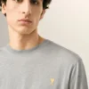 Grey Cotton Double-Sleeve Effect Ami De Coeur T-Shirt