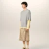 Grey Cotton Double-Sleeve Effect Ami De Coeur T-Shirt