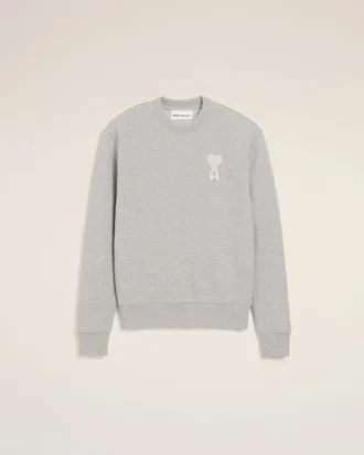 Grey Cotton Knitted Ami De Coeur Sweatshirt