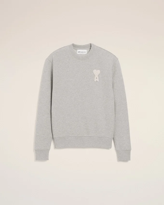 Grey Cotton Knitted Ami De Coeur Sweatshirt Grey Cotton Knitted Ami De Coeur Sweatshirt