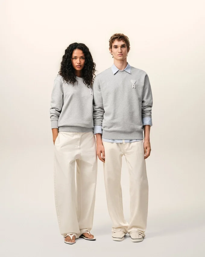 Grey Cotton Knitted Ami De Coeur Sweatshirt Grey Cotton Knitted Ami De Coeur Sweatshirt