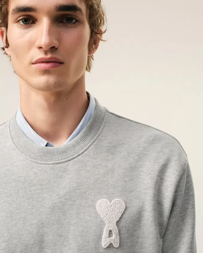 Grey Cotton Knitted Ami De Coeur Sweatshirt Grey Cotton Knitted Ami De Coeur Sweatshirt