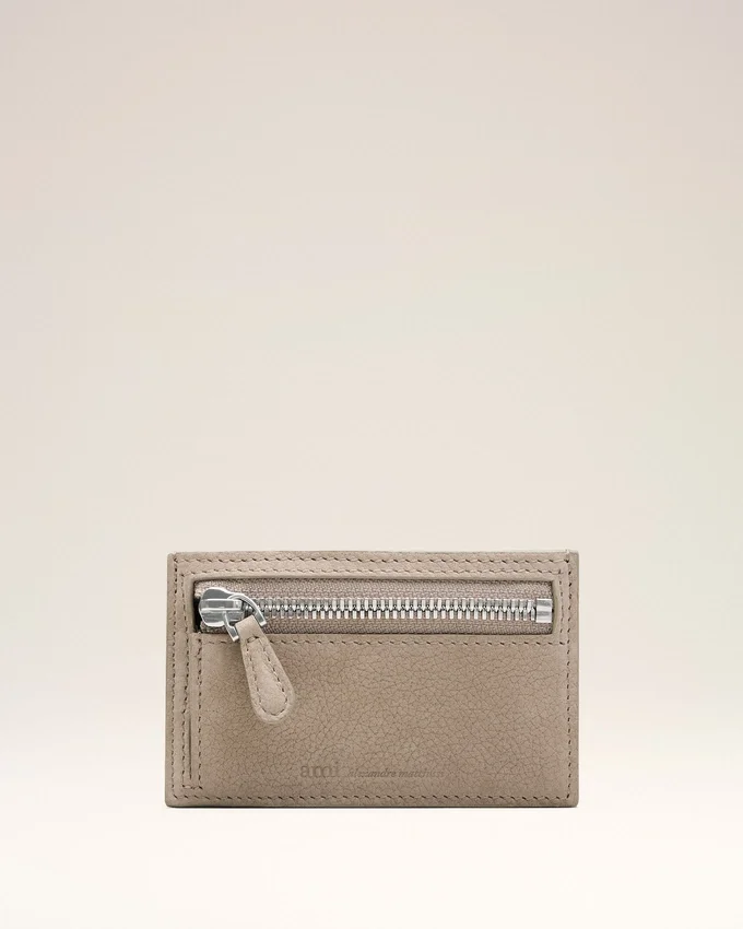 Grey Cow Leather Carrousel Zipped Card Holder Grey Cow Leather Carrousel Zipped Card Holder