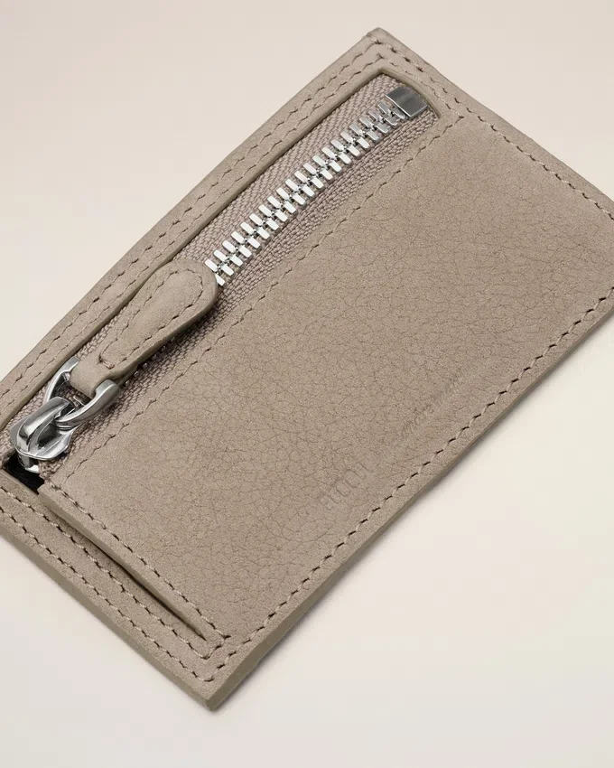 Grey Cow Leather Carrousel Zipped Card Holder Grey Cow Leather Carrousel Zipped Card Holder