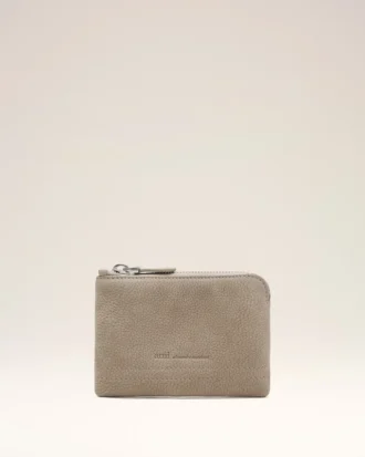 Grey Cow Leather Carrousel Zipped Wallet