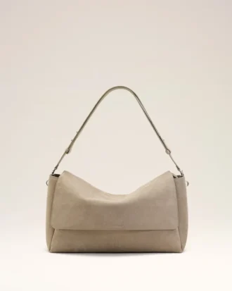 Grey Cow Leather Large Flap Carrousel Bag Grey Cow Leather Large Flap Carrousel Bag