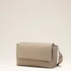 Grey Cow Leather Large Flap Carrousel Bag