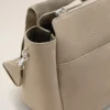 Grey Cow Leather Large Flap Carrousel Bag