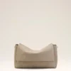 Grey Cow Leather Large Flap Carrousel Bag