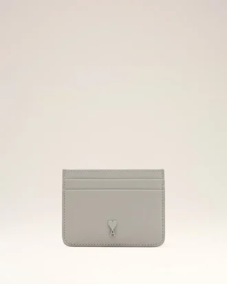 Grey Cowhide Leather Ami De Coeur Card Holder