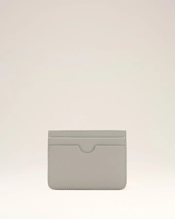 Grey Cowhide Leather Ami De Coeur Card Holder Grey Cowhide Leather Ami De Coeur Card Holder