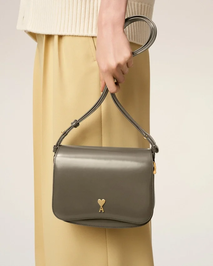 Grey Glazed Leather Paris Paris Bag Grey Glazed Leather Paris Paris Bag