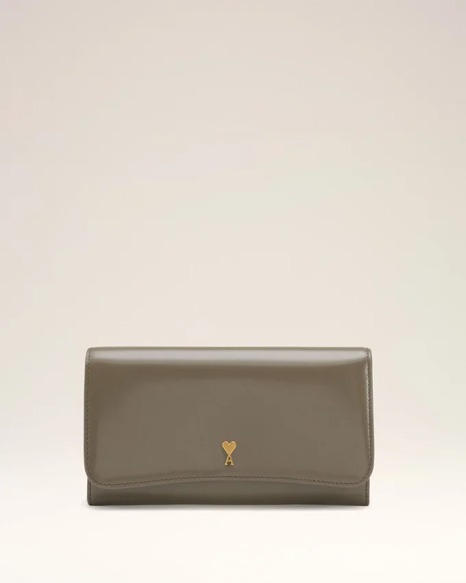 Grey Glazed Leather Paris Paris Continental Wallet Grey Glazed Leather Paris Paris Continental Wallet