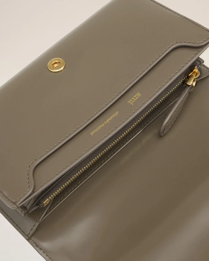 Grey Glazed Leather Paris Paris Continental Wallet Grey Glazed Leather Paris Paris Continental Wallet