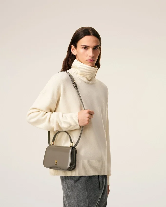 Grey Glazed Leather Top Handle Paris Paris Bag Grey Glazed Leather Top Handle Paris Paris Bag