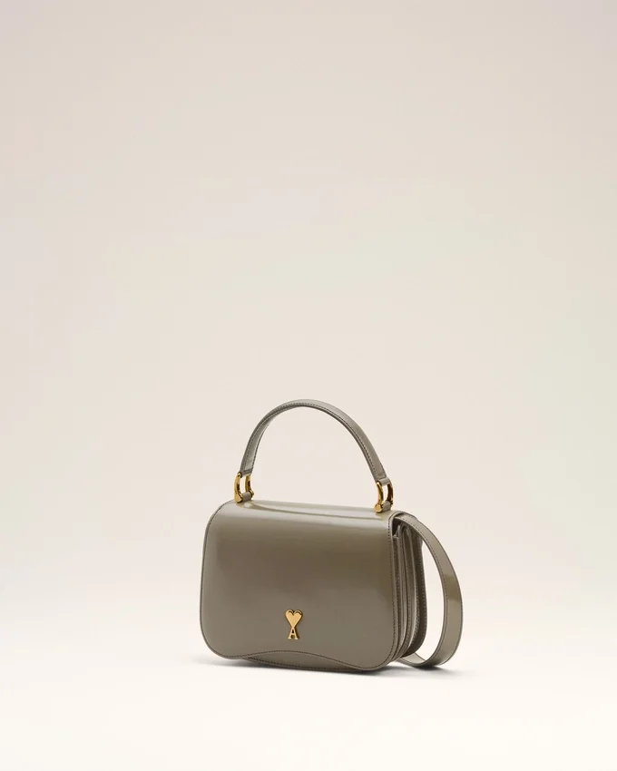 Grey Glazed Leather Top Handle Paris Paris Bag Grey Glazed Leather Top Handle Paris Paris Bag