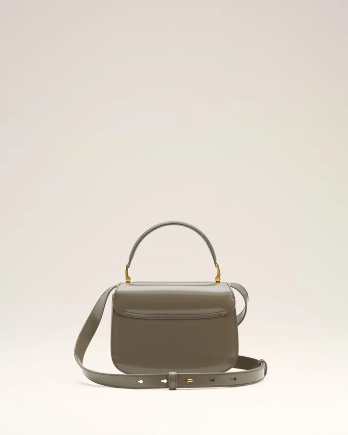 Grey Glazed Leather Top Handle Paris Paris Bag Grey Glazed Leather Top Handle Paris Paris Bag