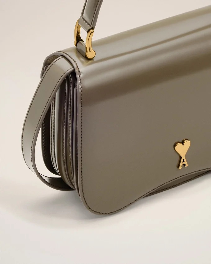 Grey Glazed Leather Top Handle Paris Paris Bag Grey Glazed Leather Top Handle Paris Paris Bag
