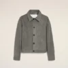 Grey Goat Leather Ami De Coeur Buttoned Jacket Grey Goat Leather Ami De Coeur Buttoned Jacket