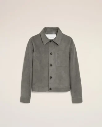 Grey Goat Leather Ami De Coeur Buttoned Jacket