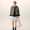 Grey Goat Leather Ami De Coeur Buttoned Jacket Grey Goat Leather Ami De Coeur Buttoned Jacket