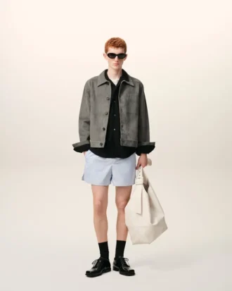 Grey Goat Leather Ami De Coeur Buttoned Jacket