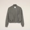 Grey Goat Leather Ami De Coeur Zipped  Jacket