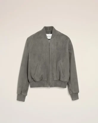Grey Goat Leather Ami De Coeur Zipped  Jacket