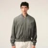 Grey Goat Leather Ami De Coeur Zipped  Jacket