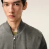 Grey Goat Leather Ami De Coeur Zipped  Jacket