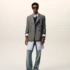 Grey New Wool Double Breasted Straight Jacket Grey New Wool Double Breasted Straight Jacket