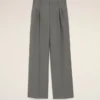 Grey New Wool Low Waist Wide Trousers Grey New Wool Low Waist Wide Trousers