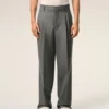 Grey New Wool Low Waist Wide Trousers Grey New Wool Low Waist Wide Trousers