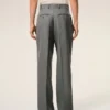 Grey New Wool Low Waist Wide Trousers Grey New Wool Low Waist Wide Trousers