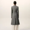 Grey New Wool Simple Breasted Fitted Coat