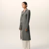 Grey New Wool Simple Breasted Fitted Coat