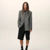 Grey New Wool Single Breasted Straight Jacket Grey New Wool Single Breasted Straight Jacket