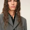 Grey New Wool Single Breasted Straight Jacket Grey New Wool Single Breasted Straight Jacket